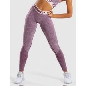 GYMSHARK Seamless Flex Leggings in Dark Ruby + Blush Nude